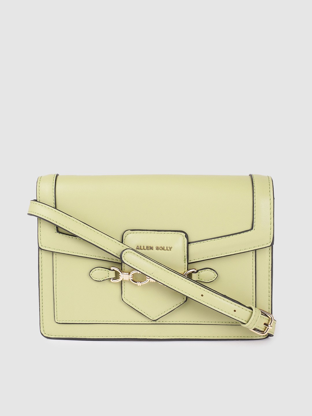

Allen Solly Sage Green Solid Structured Sling Bag