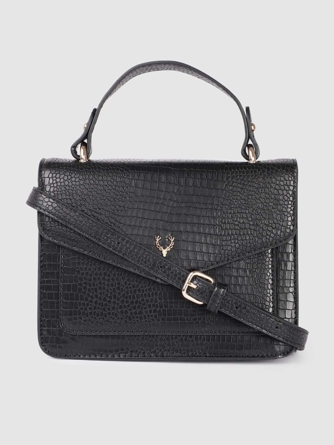 

Allen Solly Black Animal Textured Satchel