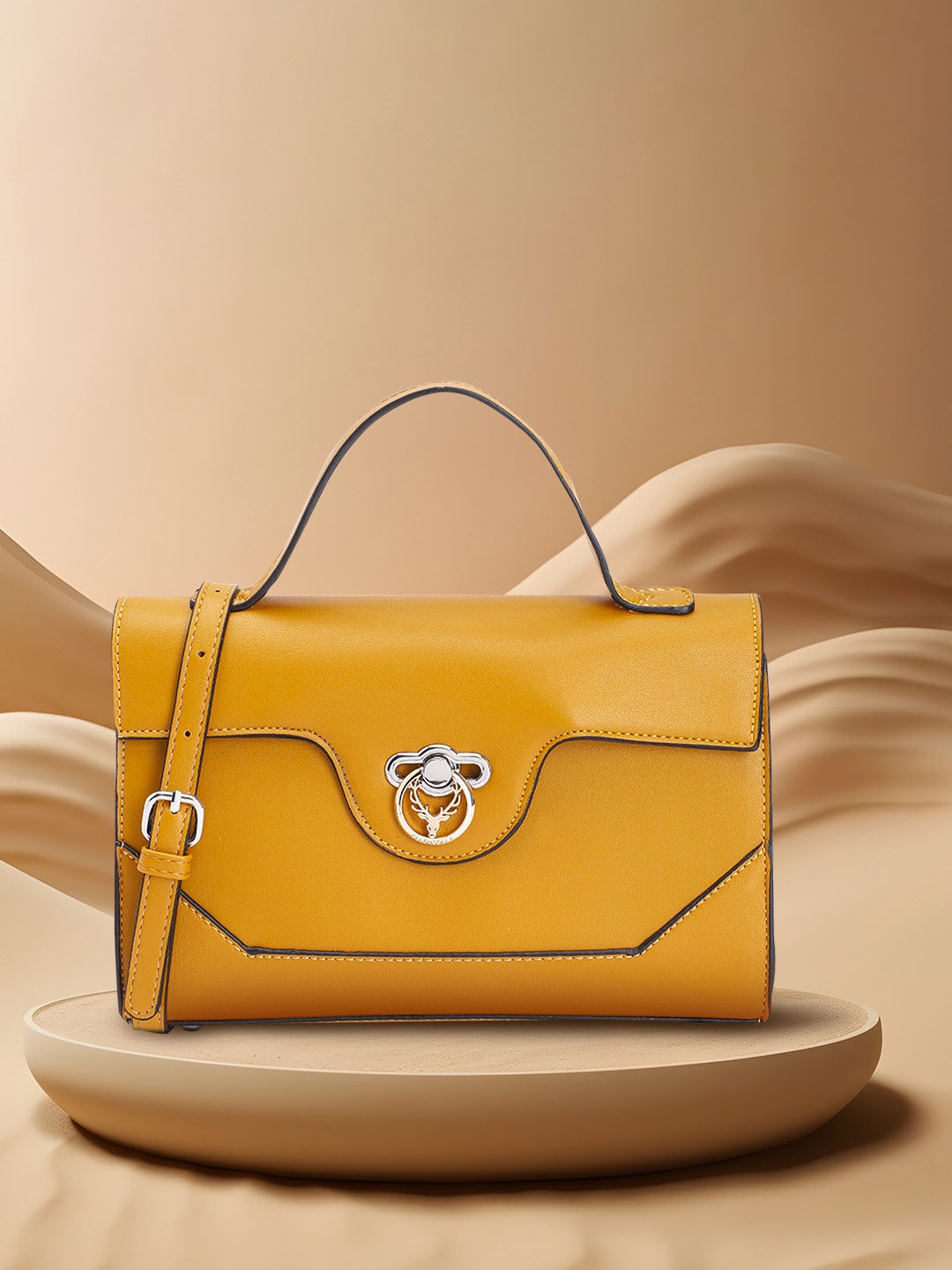 

Allen Solly Women Solid Satchel, Tan