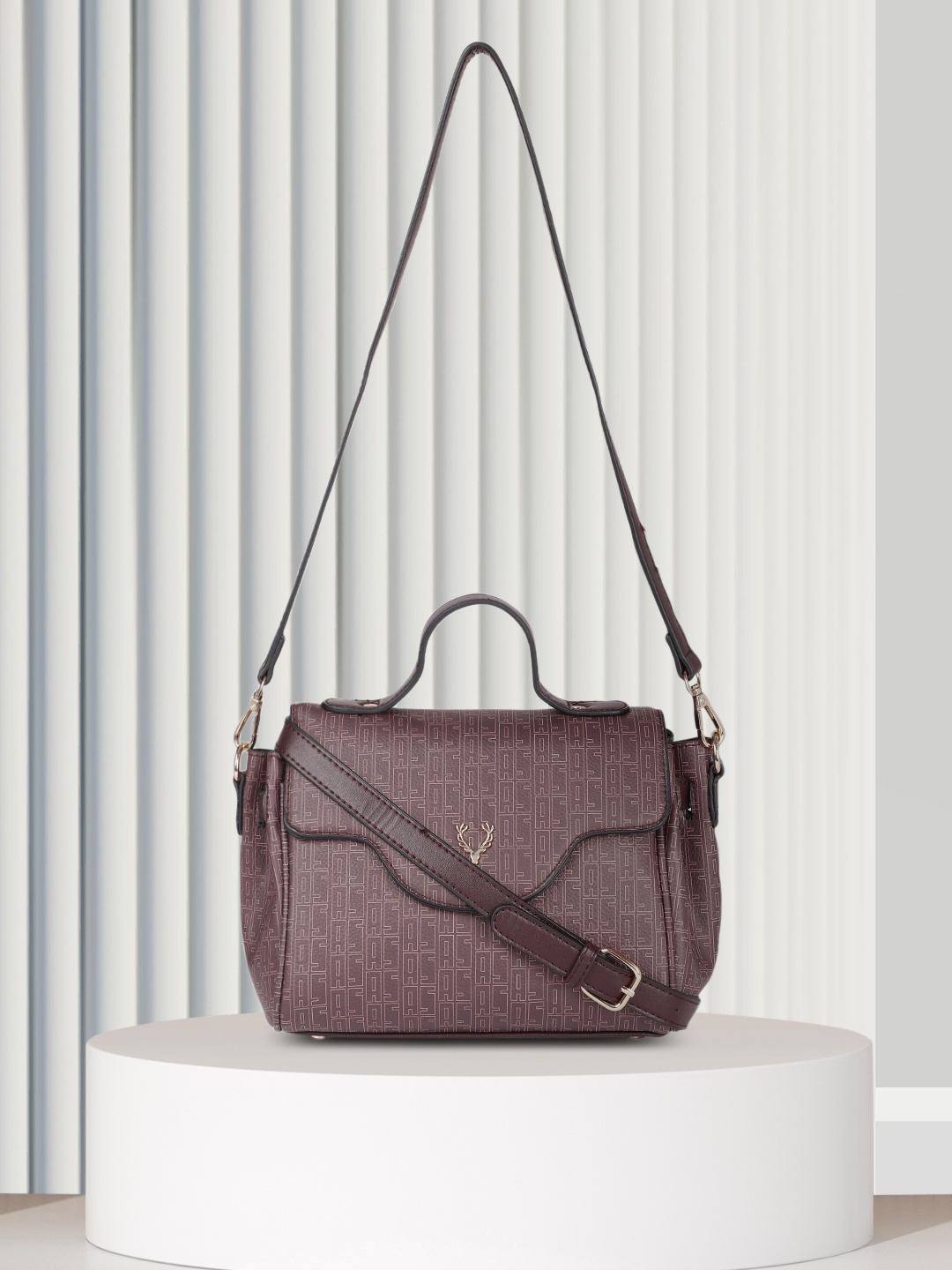 

Allen Solly Women Brown Printed Swagger Satchel