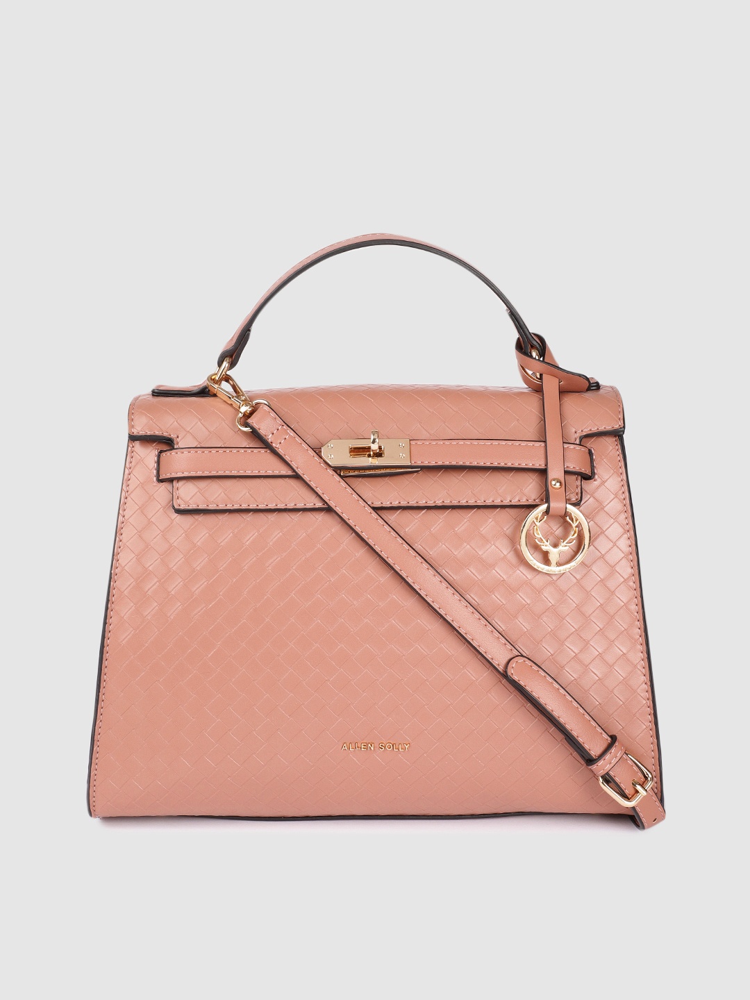 

Allen Solly Women Pink Textured Structured Satchel