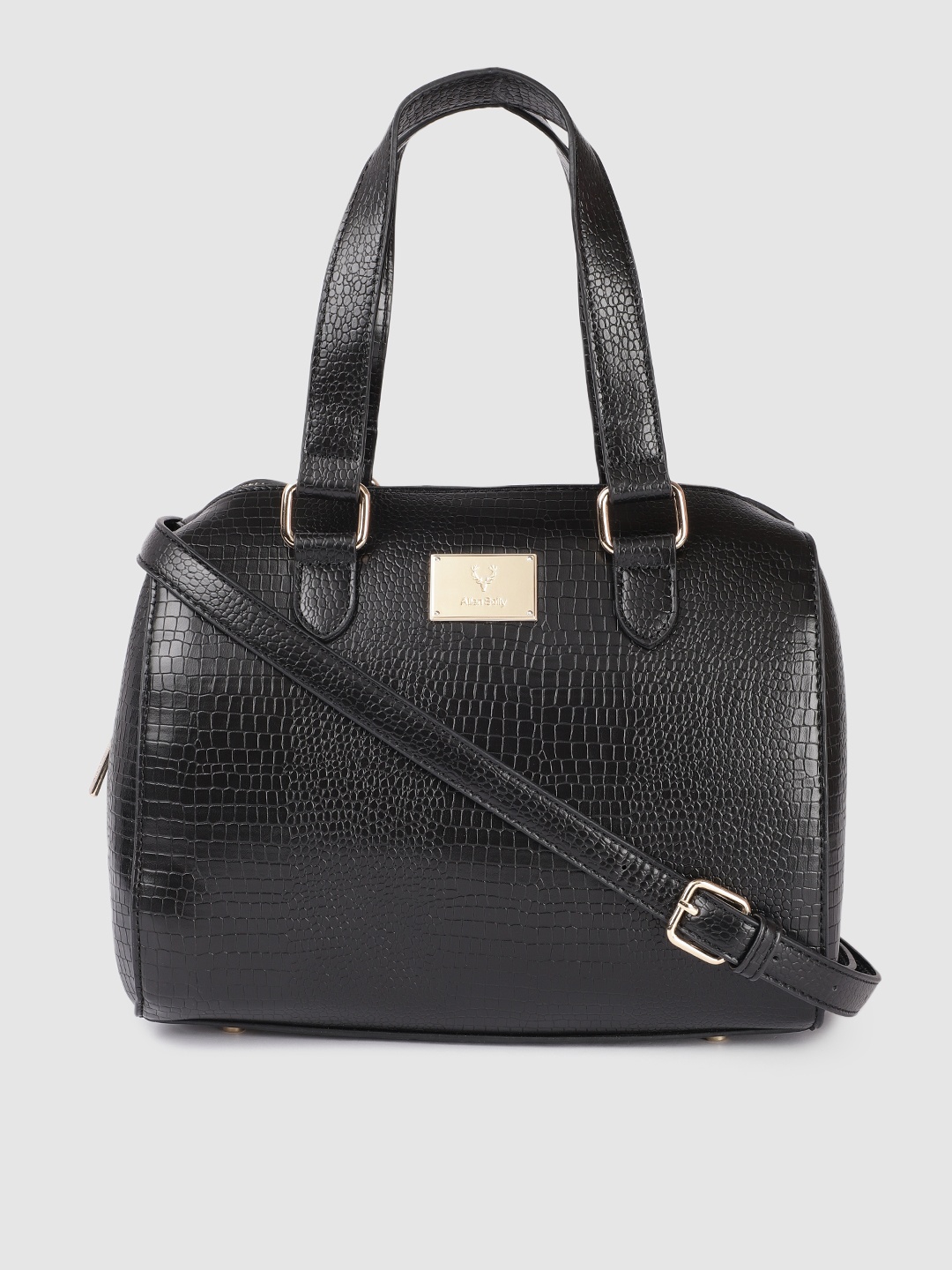 

Allen Solly Black Textured Handheld Bag