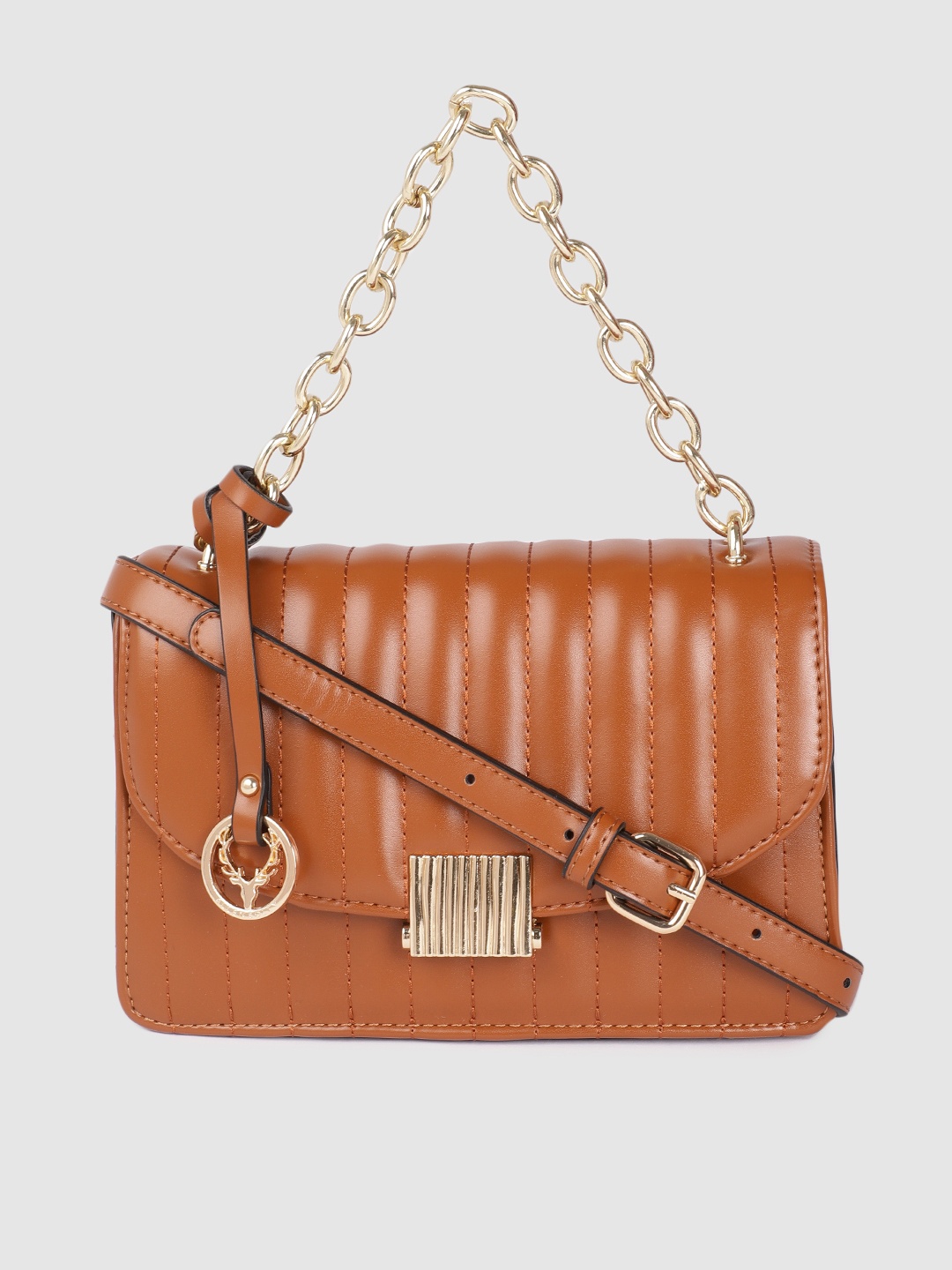 

Allen Solly Women Tan Brown Solid Structured Satchel