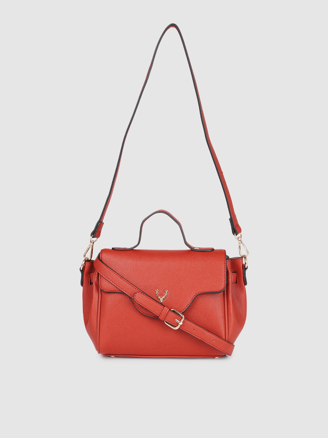 

Allen Solly Rust Brown Solid Satchel