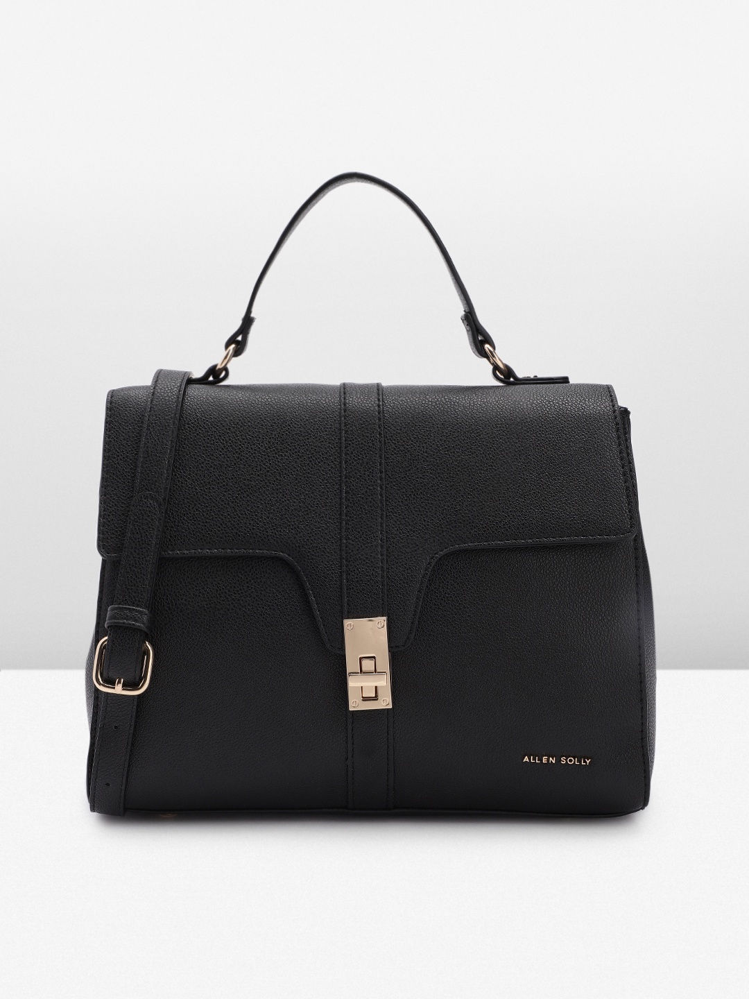 

Allen Solly Textured PU Structured Satchel, Black