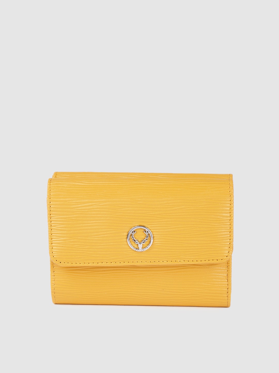 

Allen Solly Women Yellow Textured Three Fold Wallet