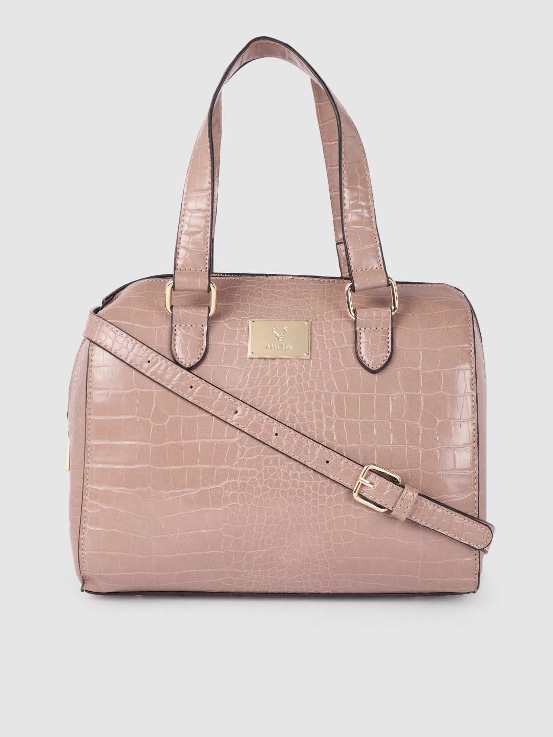 

Allen Solly Women Pink Animal Textured Structured Handheld Bag