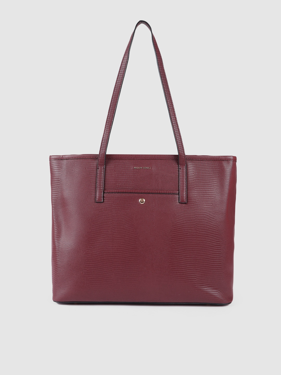 

Allen Solly Burgundy Animal Textured Oversized Structured Shoulder Bag