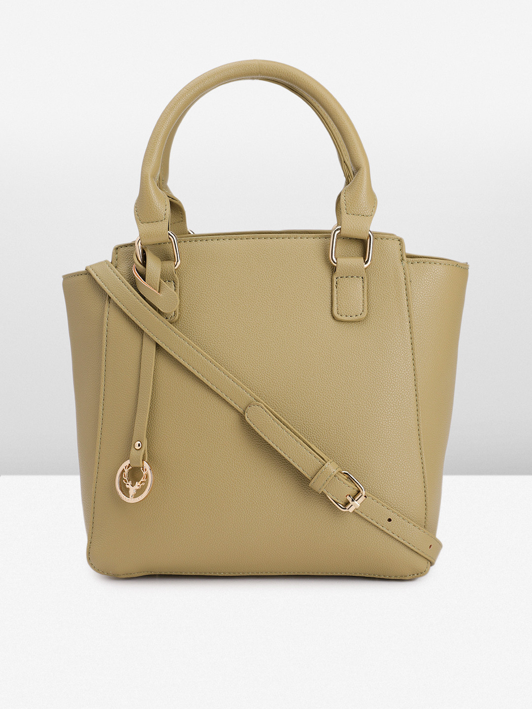 

Allen Solly Solid Handheld Bag, Green