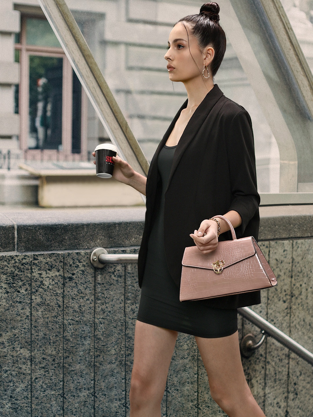 

Allen Solly Pink Textured Satchel