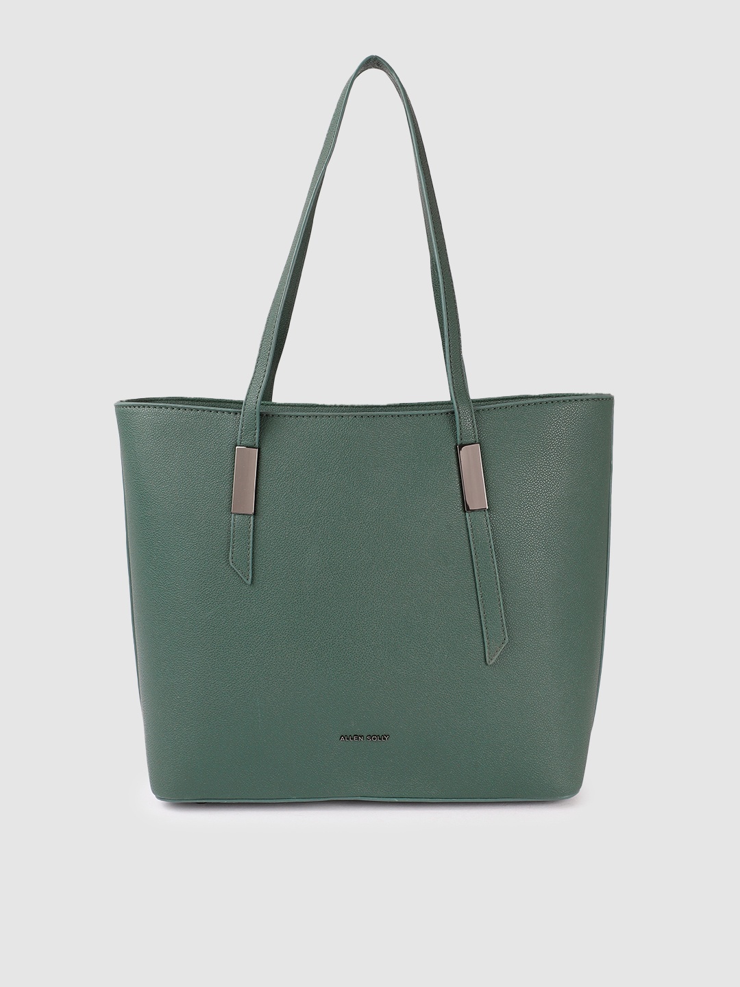 

Allen Solly Teal Green Textured Structured Shoulder Bag