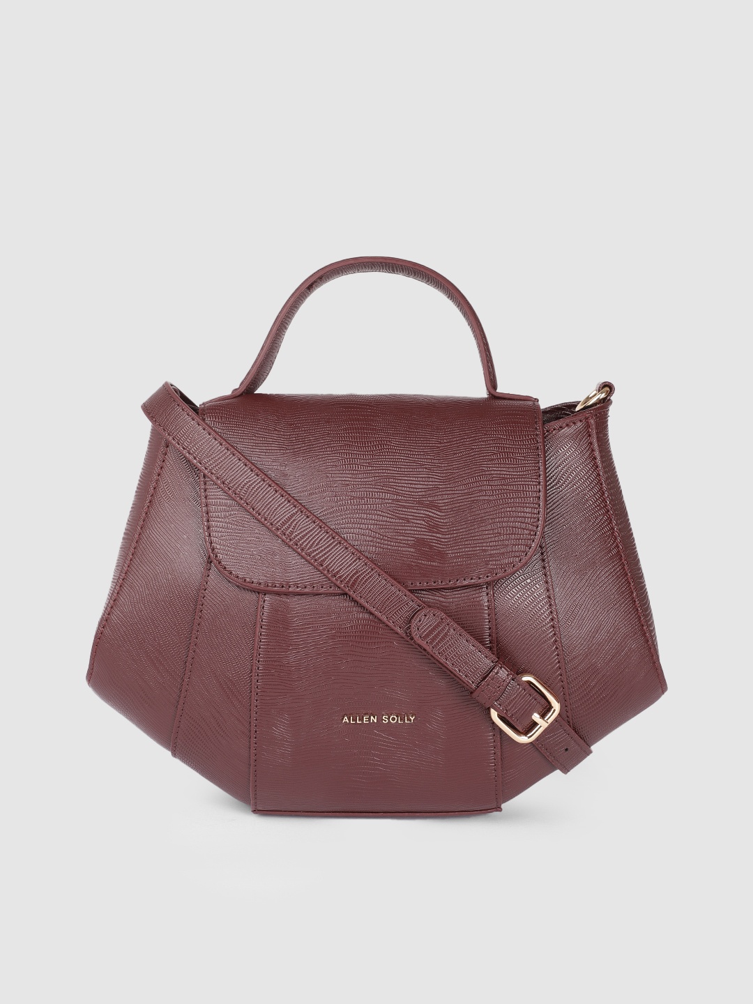 

Allen Solly Women Burgundy Textured Structured Satchel