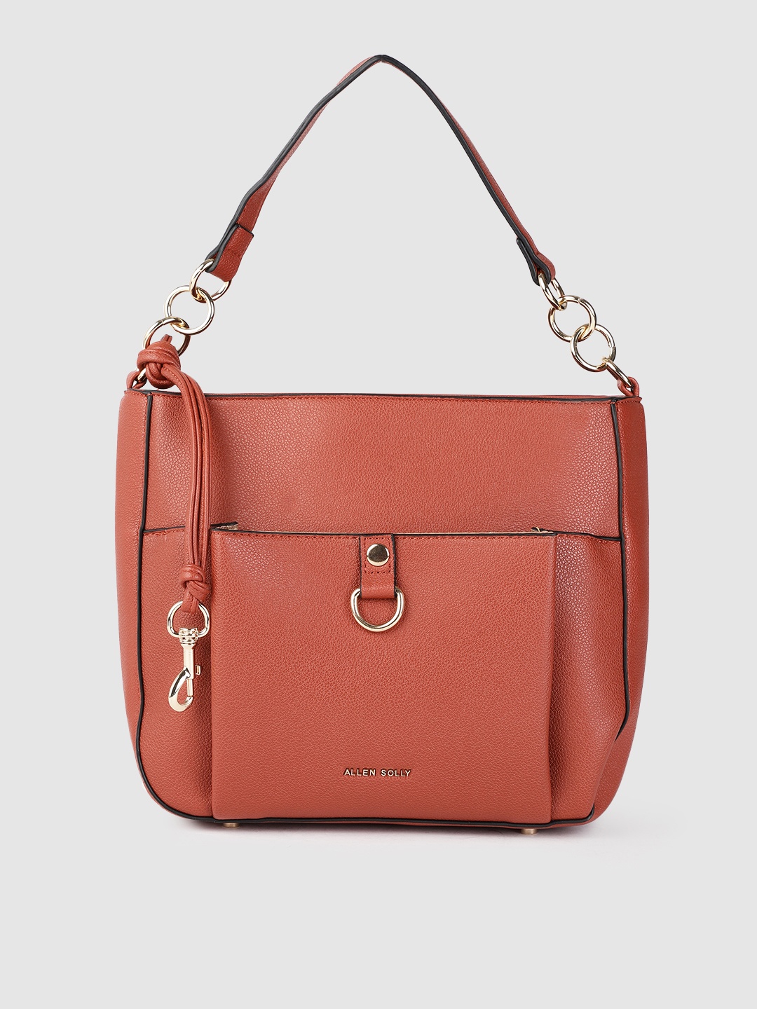 

Allen Solly Brown Solid Hobo Bag