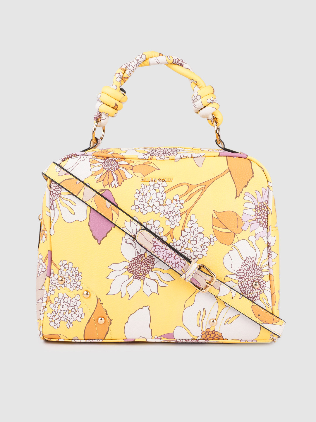 

Allen Solly Women Yellow Floral Printed Structured Handheld Bag