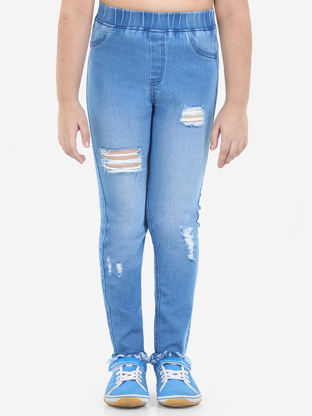 

Naughty Ninos Girls Blue Skinny Fit Washed Jeggings