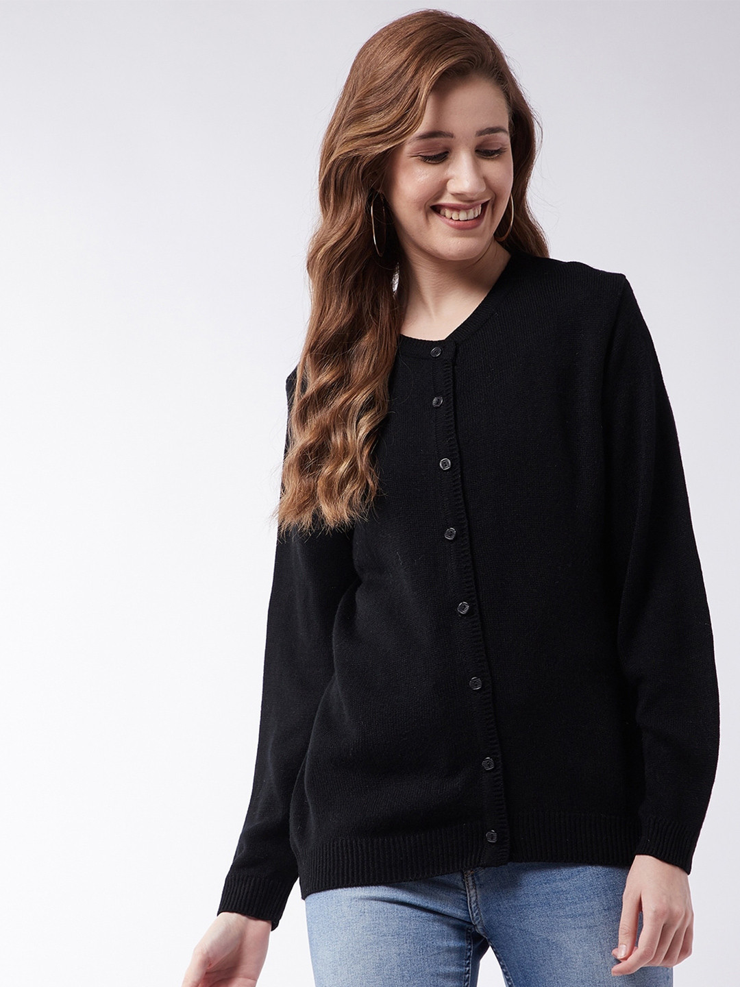 

Modeve Women Black Cardigan sweater