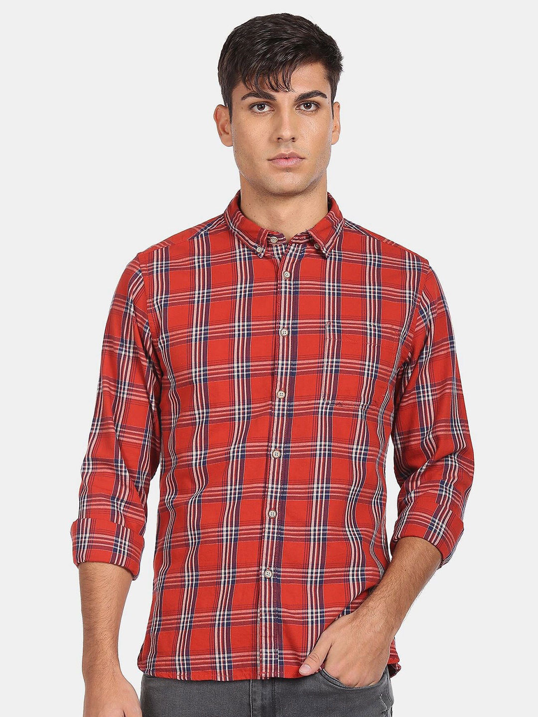 

Flying Machine Tartan Checks Cotton Casual Shirt, Multi