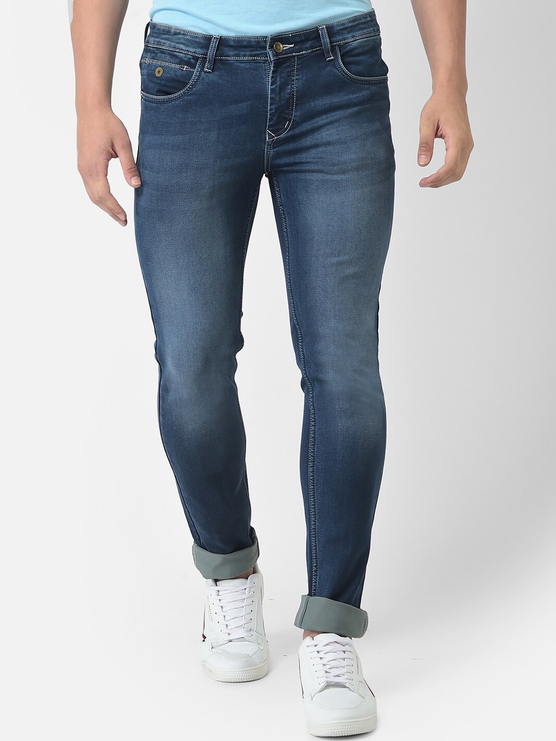 

Turtle Men Blue Tapered Fit Light Fade Stretchable Jeans