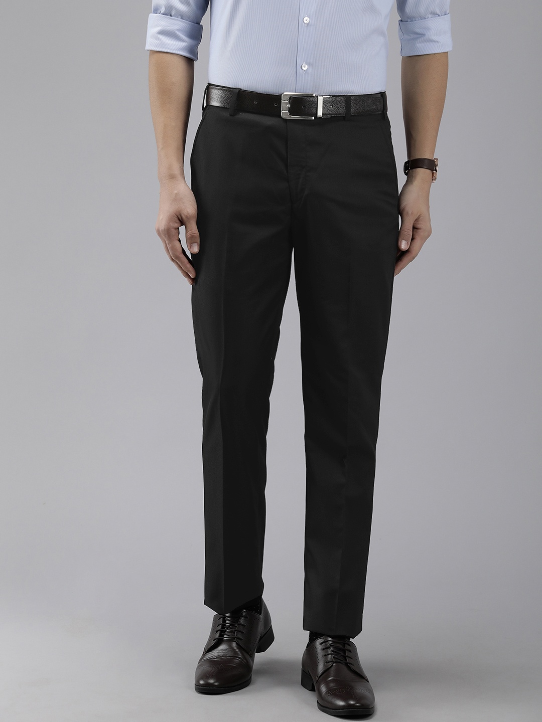 

Park Avenue Men Smart Fit Formal Trousers, Black