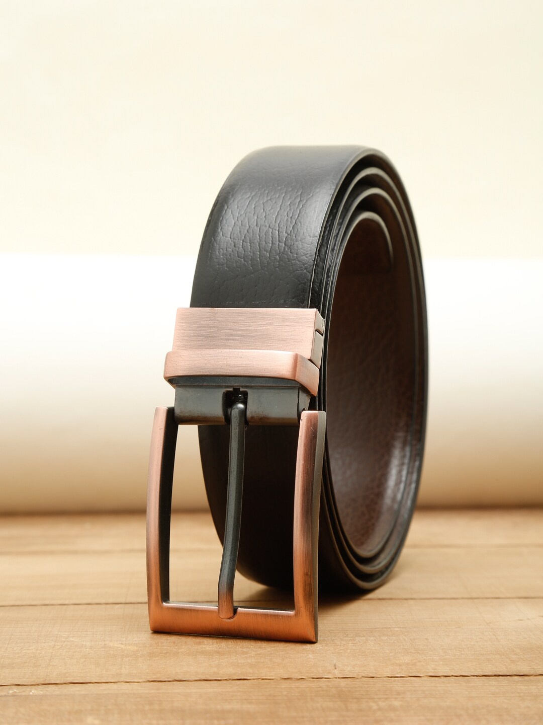 

Teakwood Leathers Men Black Textured Leather Formal Belt