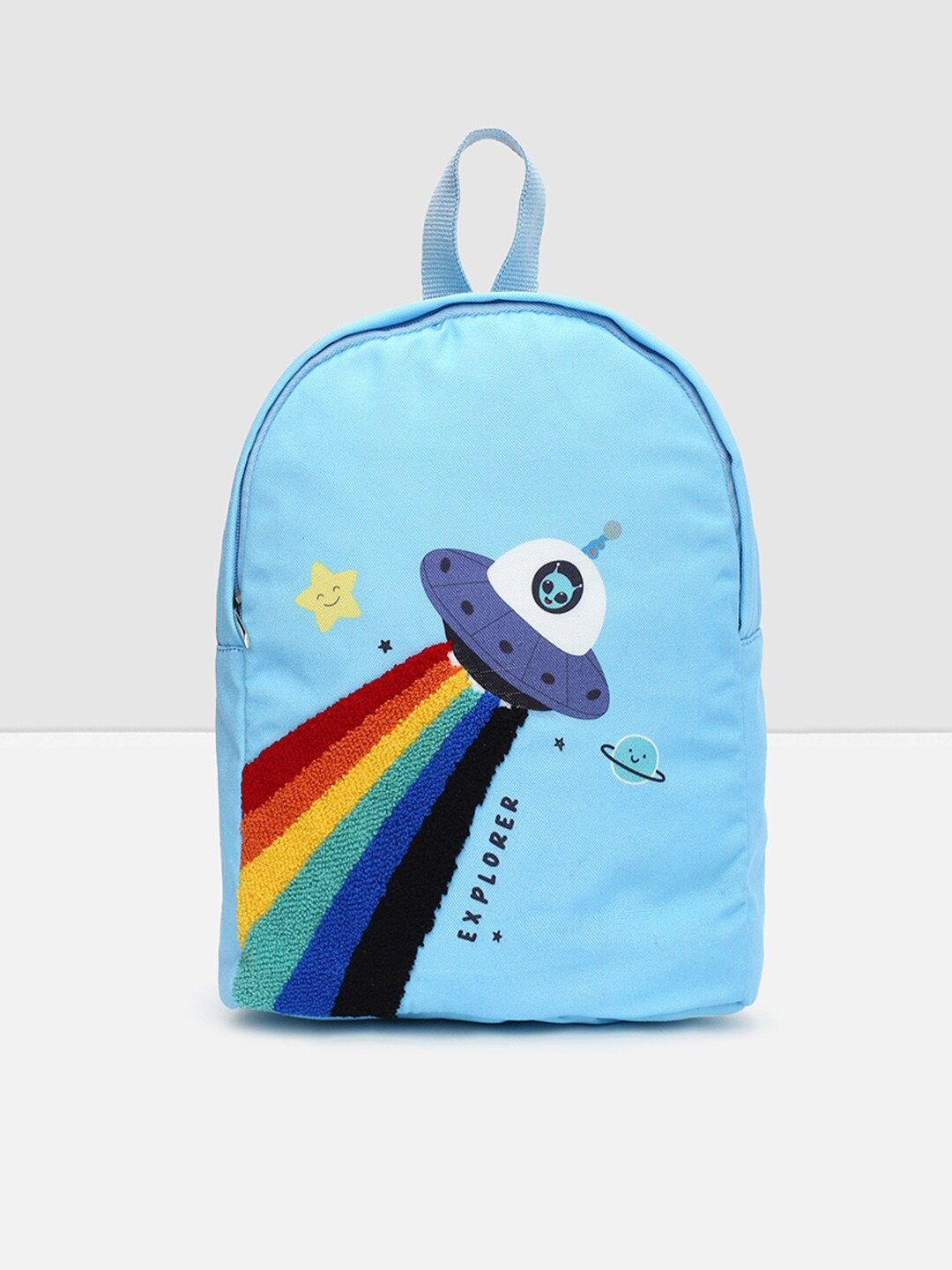 

max Girls Blue & Black Graphic Printed Backpack
