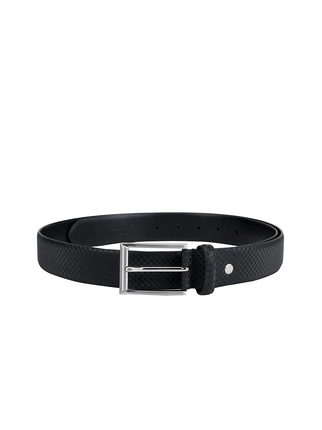 

ROSSO BRUNELLO Men Black Textured Leather Belt