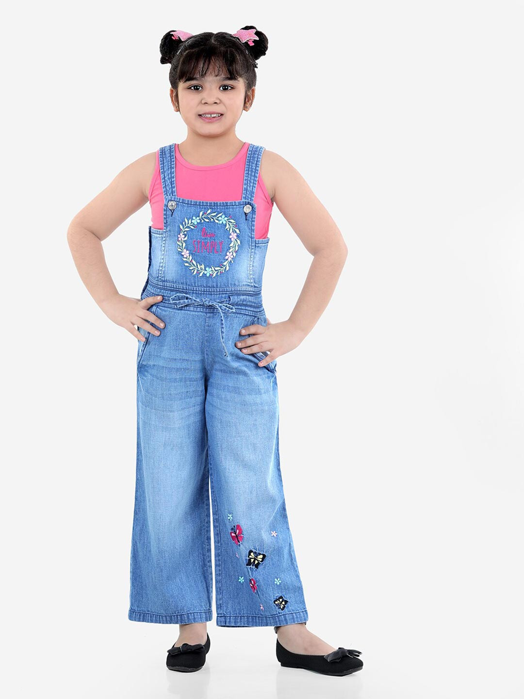 

Naughty Ninos Girls Blue & Pink Dungarees with Trousers