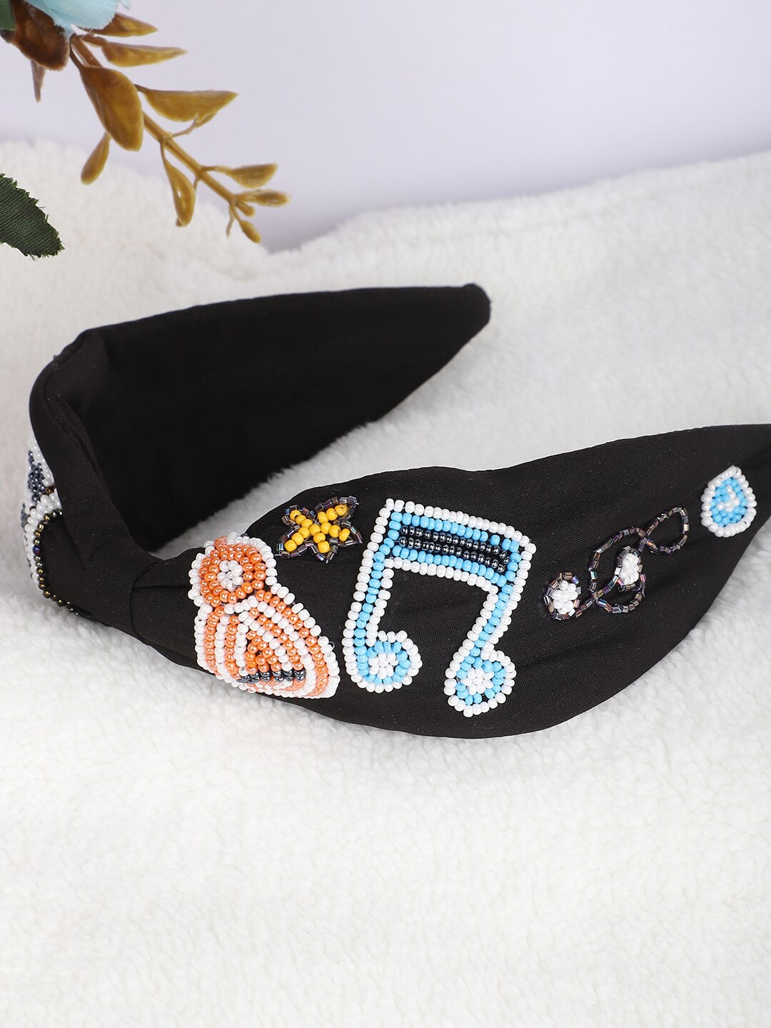 

Madame Women Black & Blue Embellished Hairband