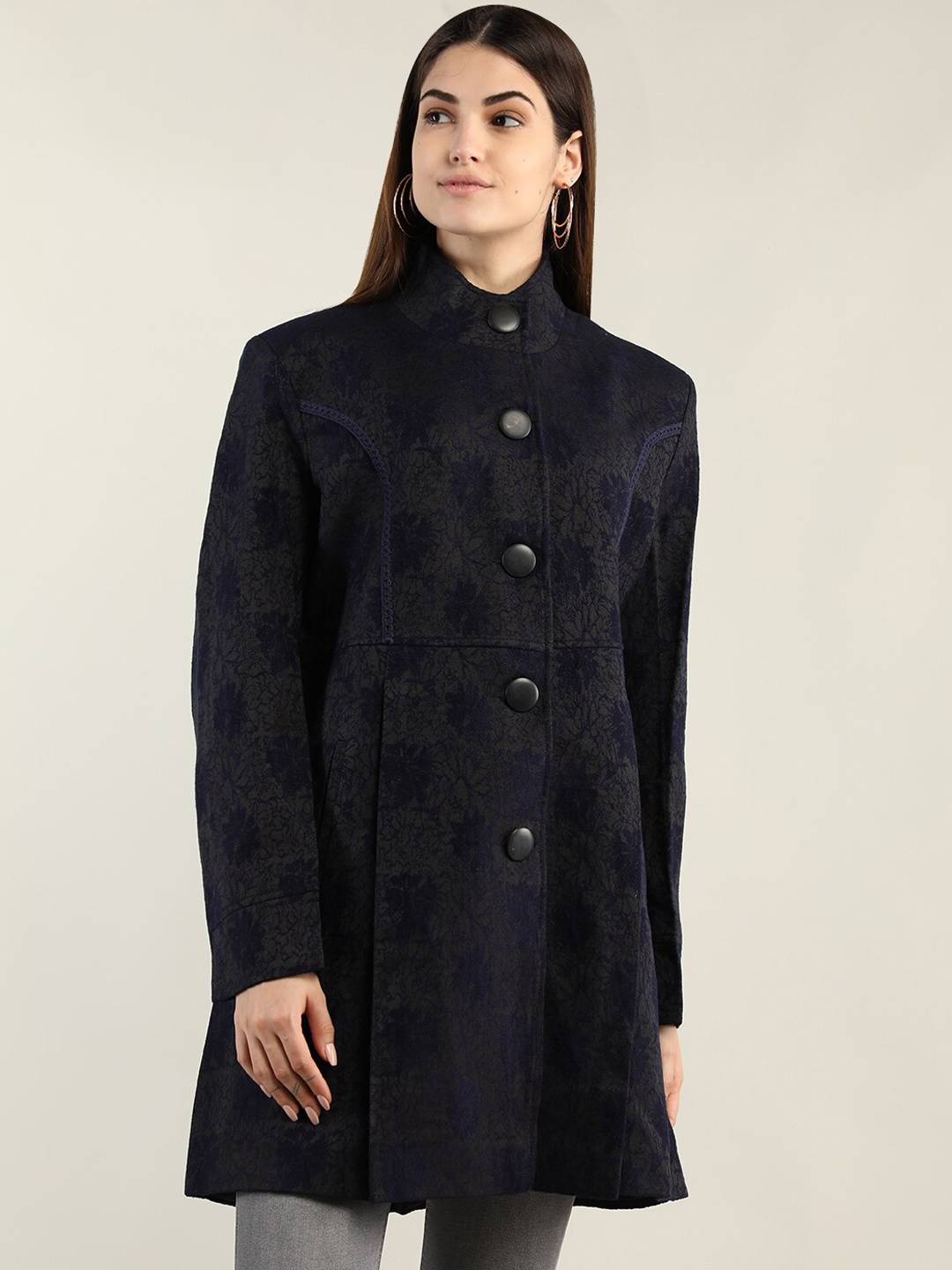 

HANG N HOLD Women Purple Self-Design Overcoats