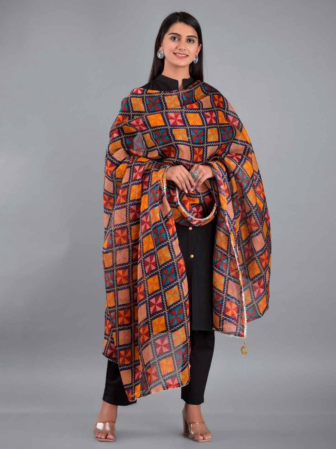 

Apratim Blue & Pink Printed Dupatta
