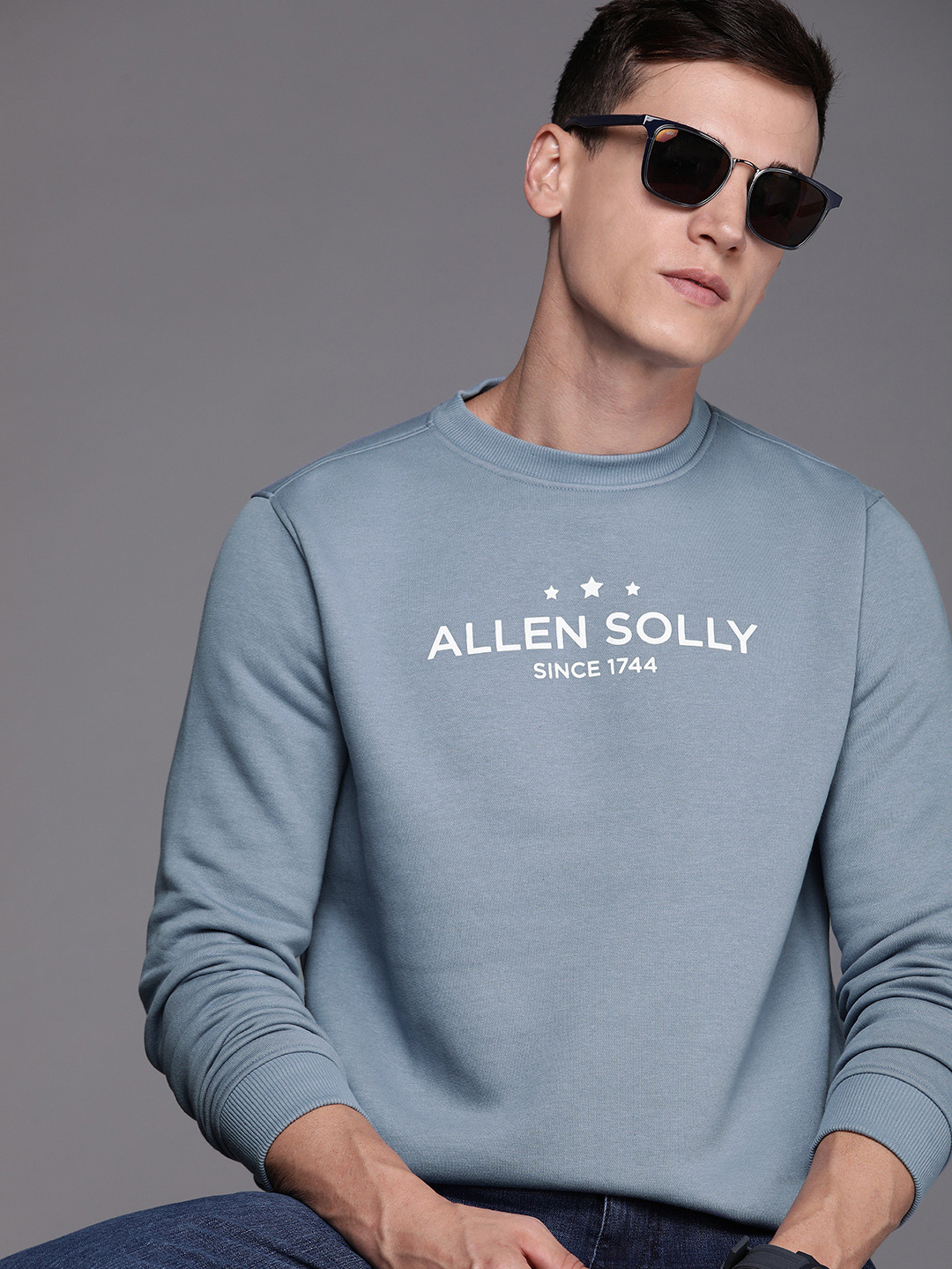 

Allen Solly Men Blue Brand Logo Printed Sweatshirt