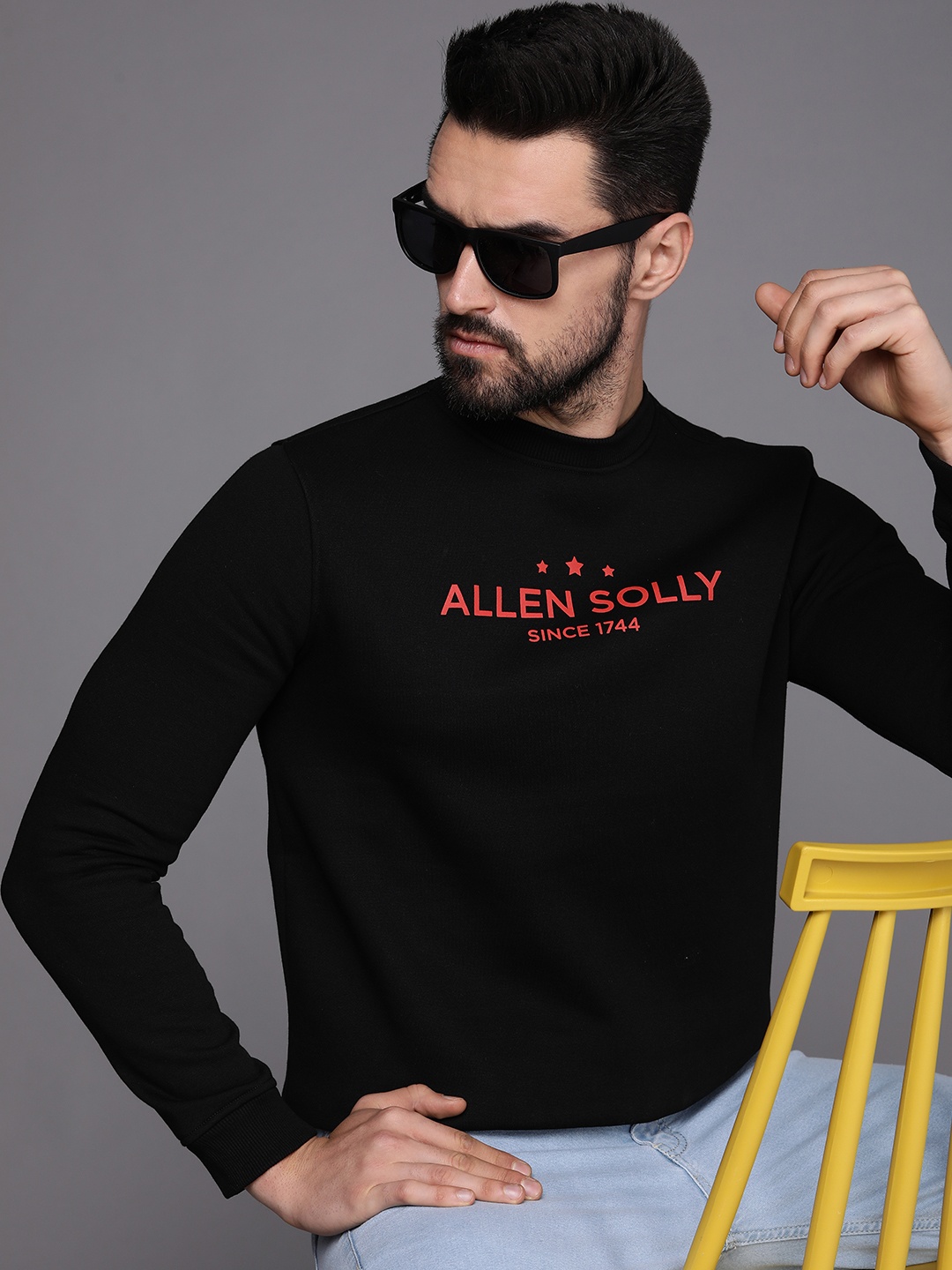 

Allen Solly Men Black Brand Logo Printed Sweatshirt