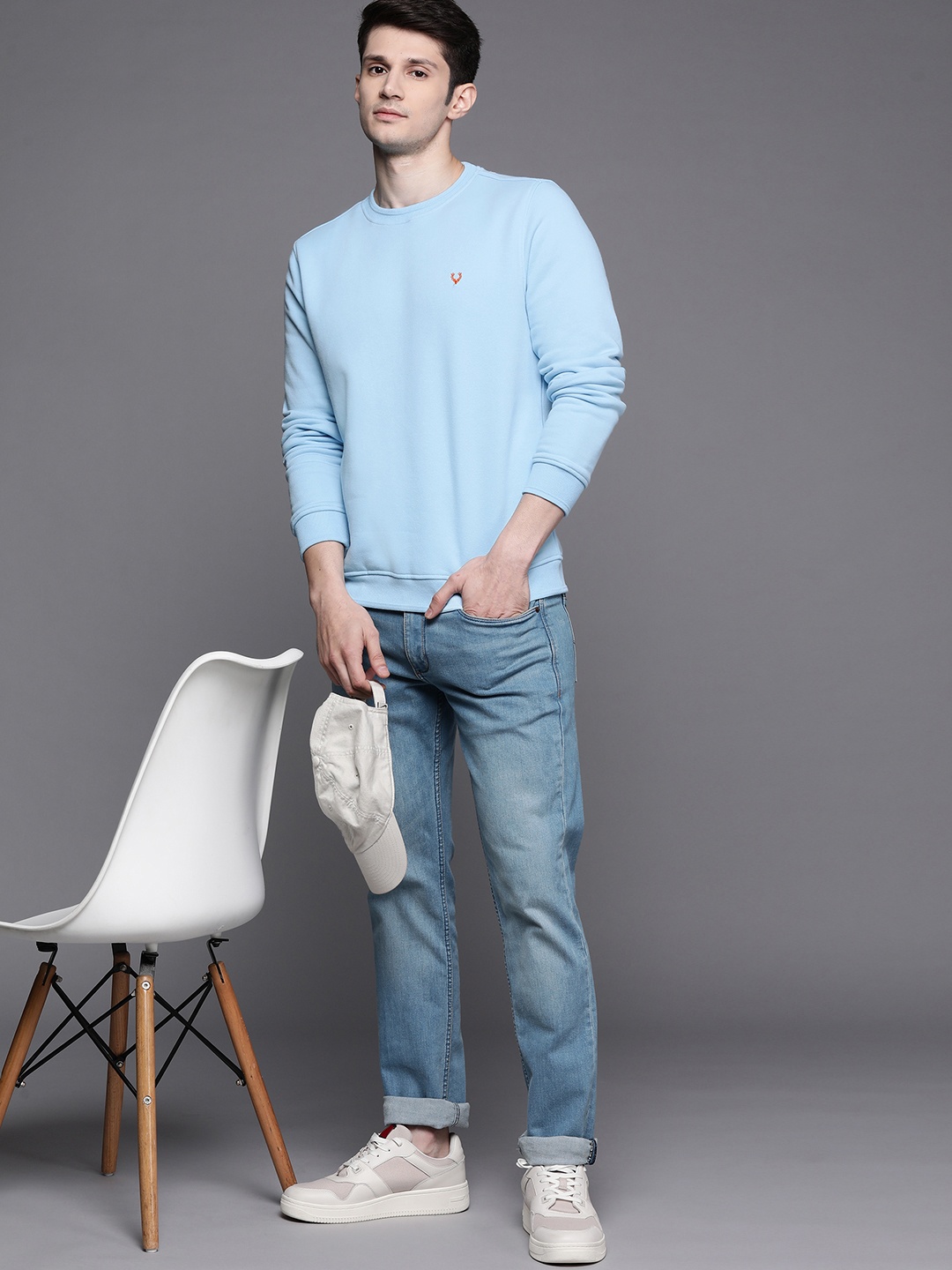 

Allen Solly Men Blue Solid Sweatshirt