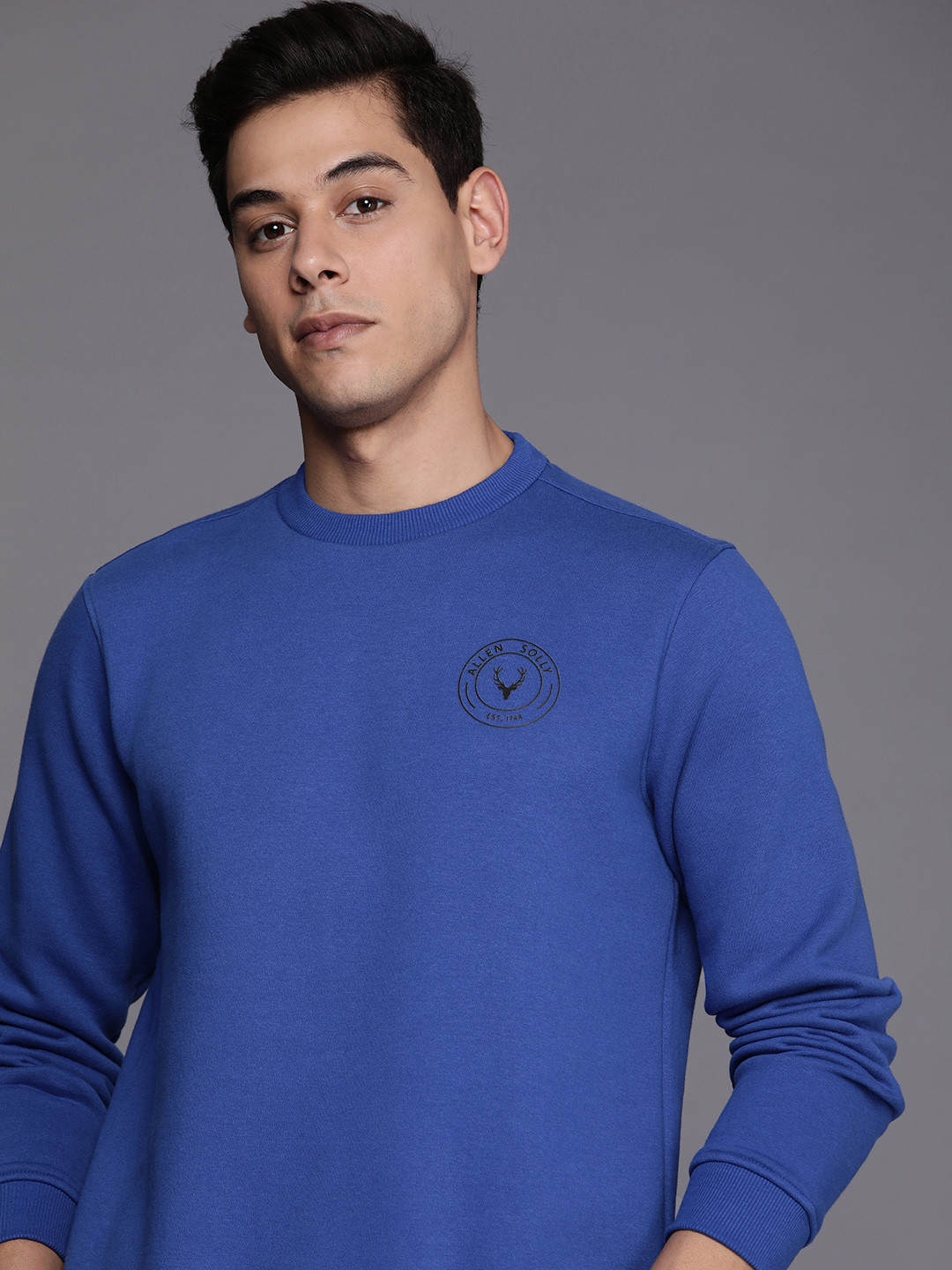

Allen Solly Men Blue Solid Sweatshirt