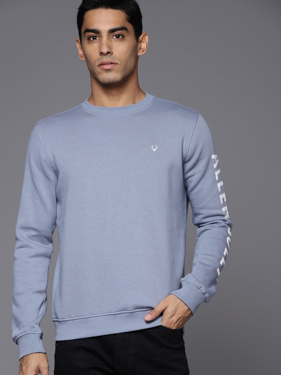 

Allen Solly Men Blue Solid Sweatshirt