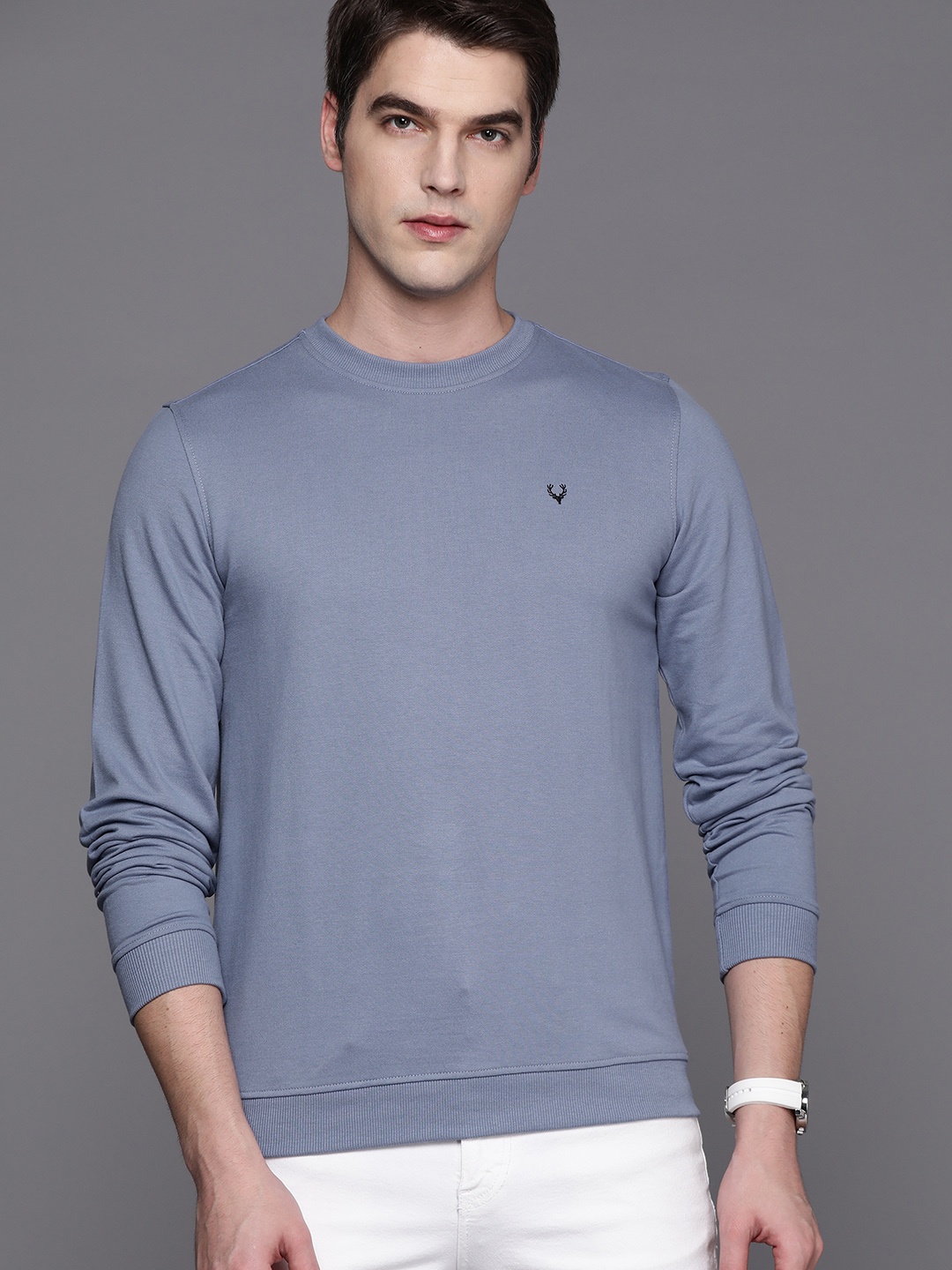 

Allen Solly Men Blue Solid Sweatshirt