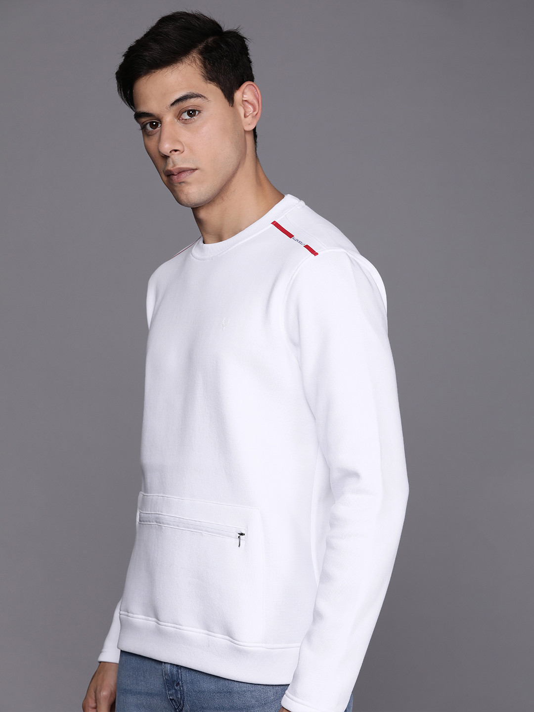 

Allen Solly Men White Solid Sweatshirt