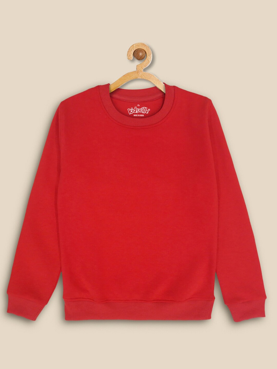 

Kids Ville Girls Red Solid Sweatshirt