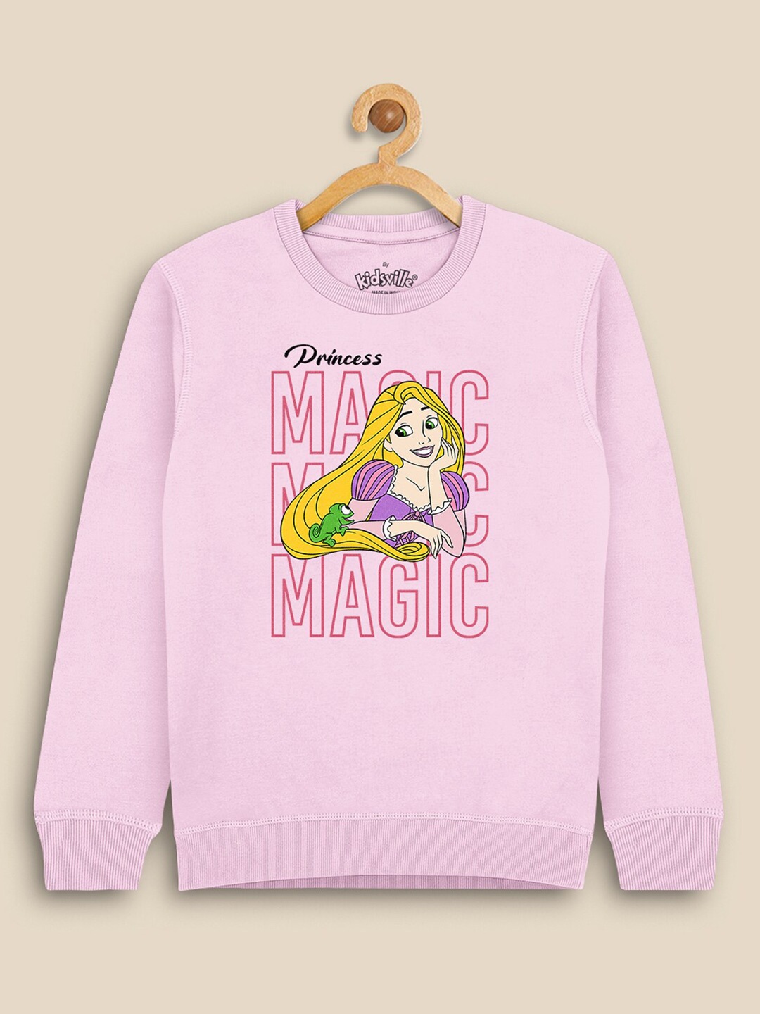 

Kids Ville Girls Disney Princess Printed Sweatshirt, Pink