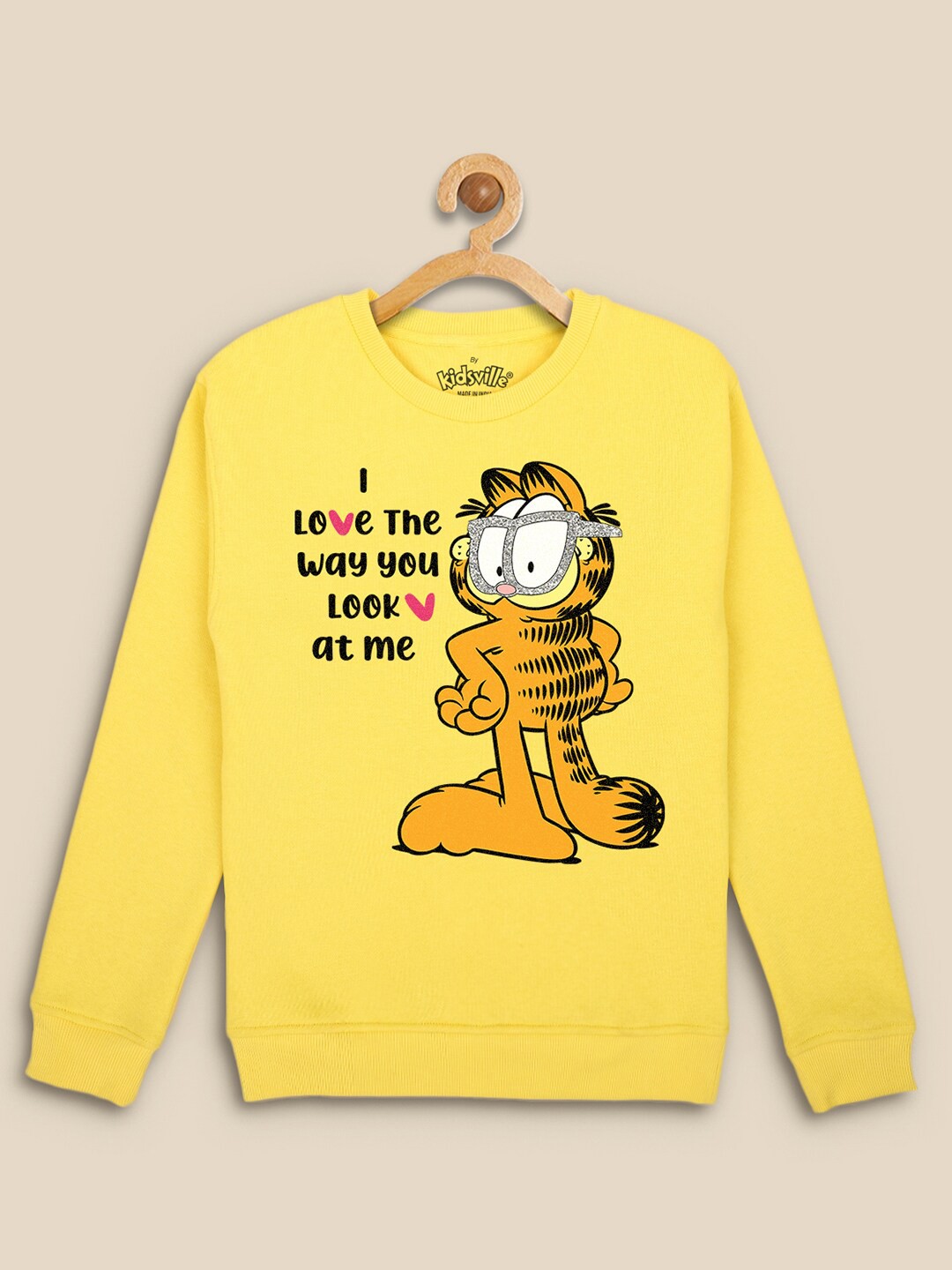 

Kids Ville Garfield Printed Sweatshirt For Kids Girls, Yellow