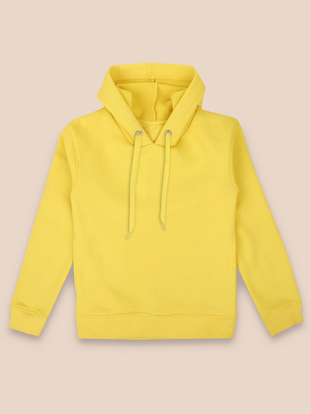 

Kids Ville Girls Yellow Hooded Solid Sweatshirt