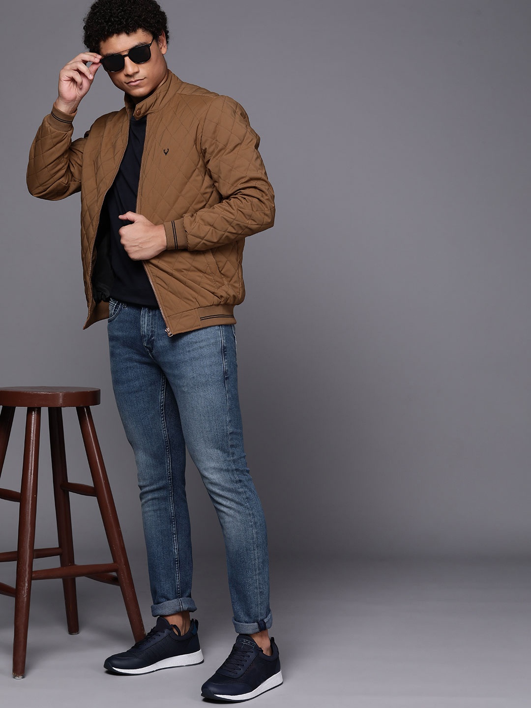 

Allen Solly Men Brown Solid Quilted Jacket