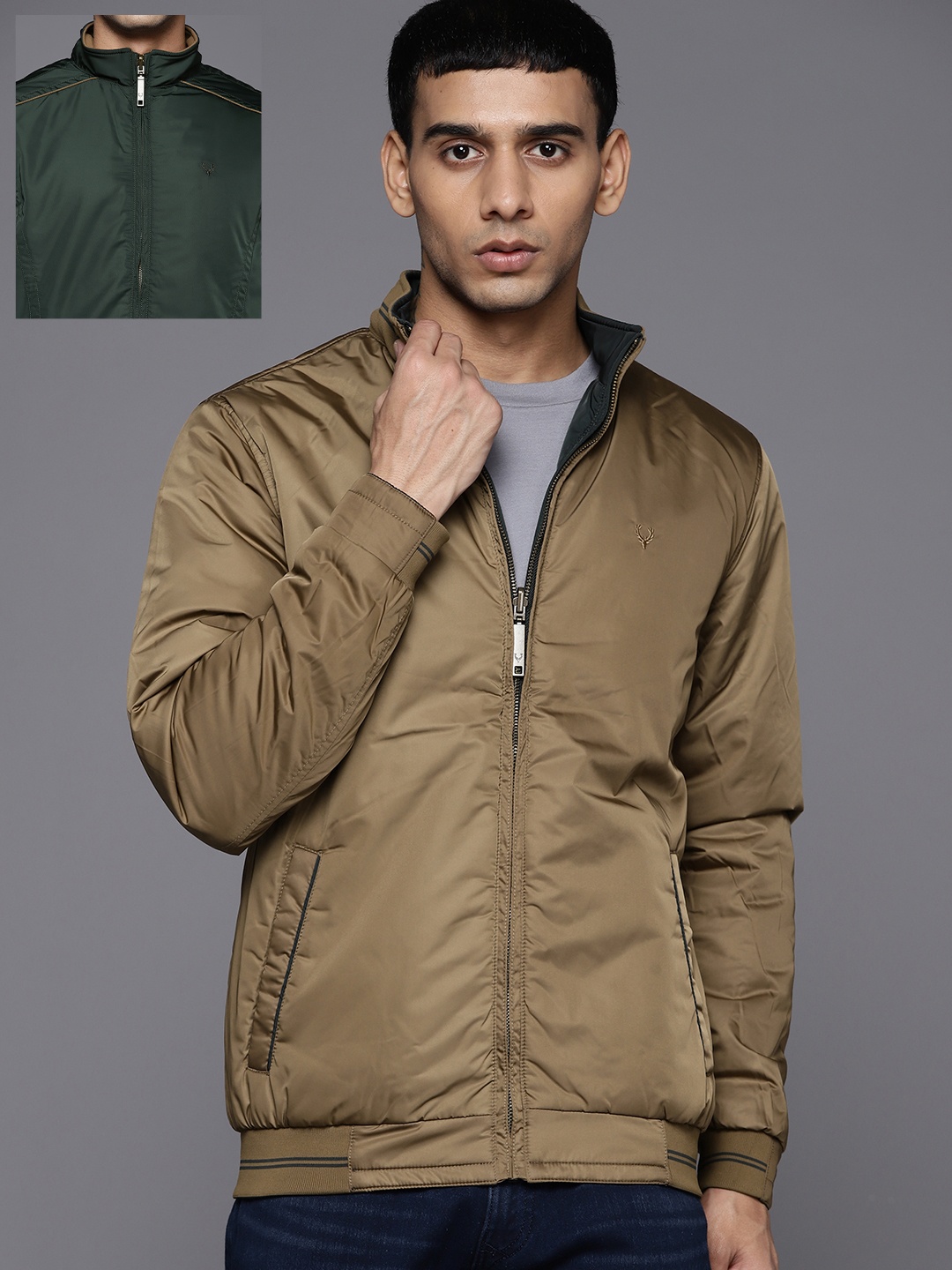 

Allen Solly Men Brown & Green Reversible Padded Jacket