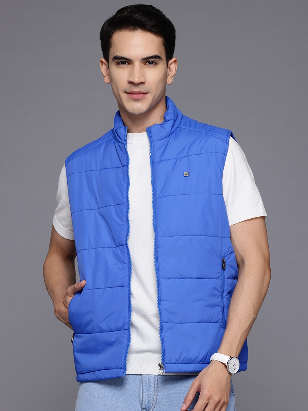 

Allen Solly Mock Collar Gilet Padded Jacket, Blue