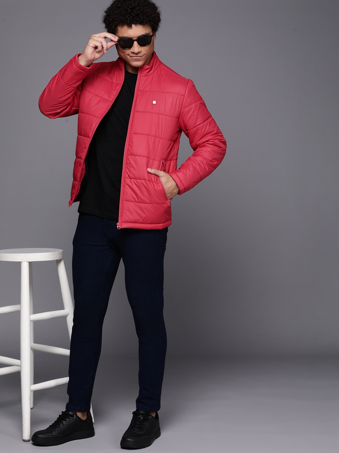 

Allen Solly Men Pink Solid Padded Jacket
