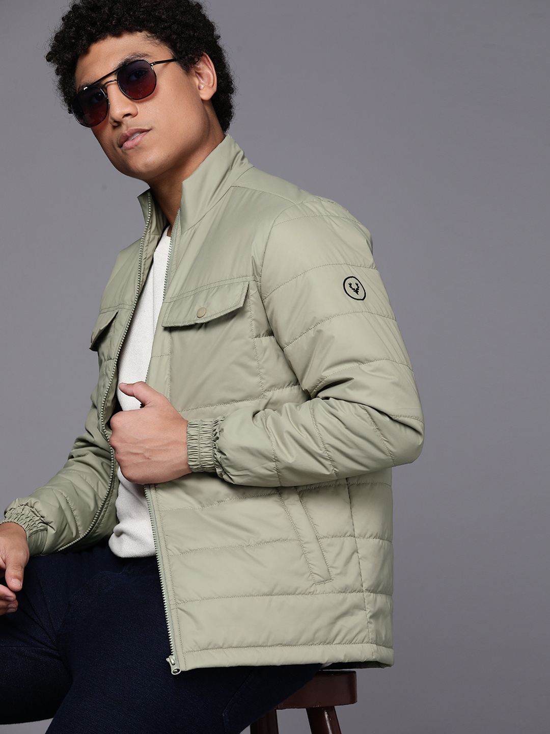 

Allen Solly Men Green Solid Padded Jacket