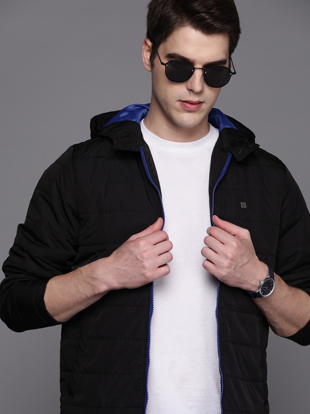 

Allen Solly Men Black Mock Collar Padded Jacket