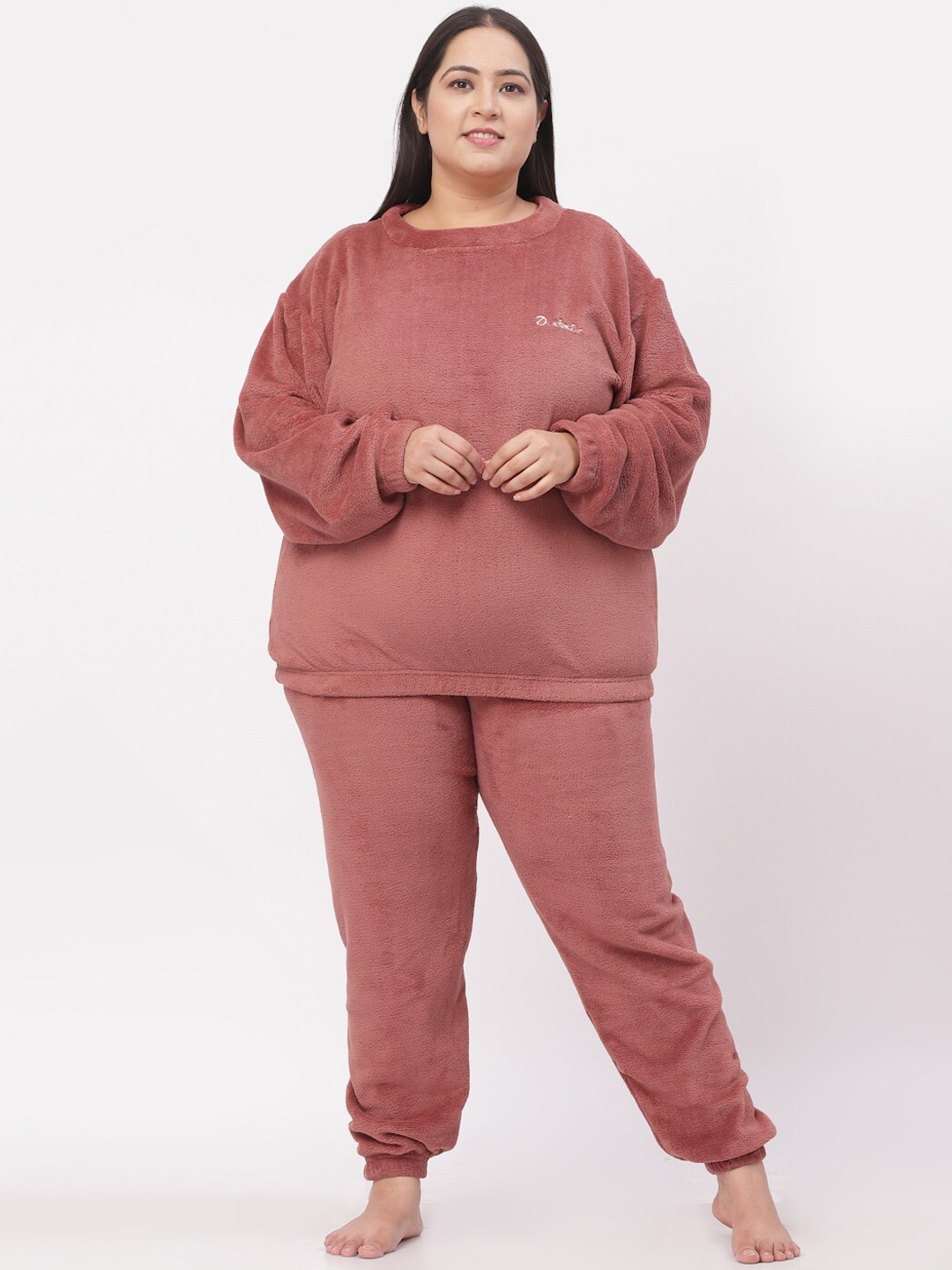 

KLOTTHE Women Plus Size Rust Night suit