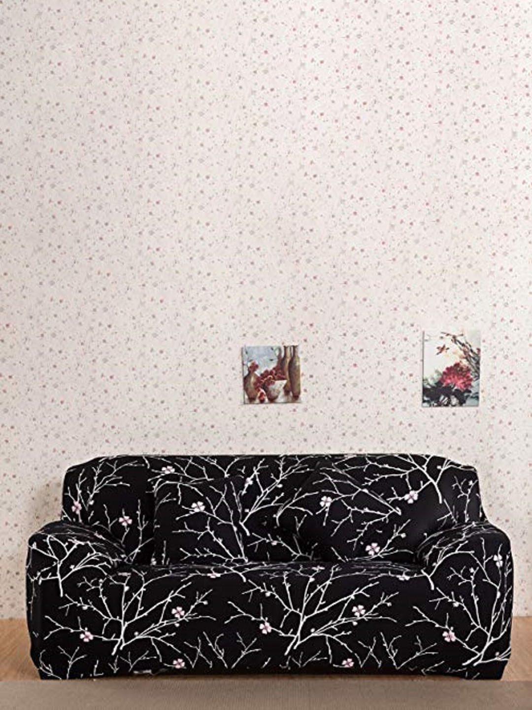 

HOUSE OF QUIRK Black & White Printed 4-Seater Stretchable Sofa Slipcover