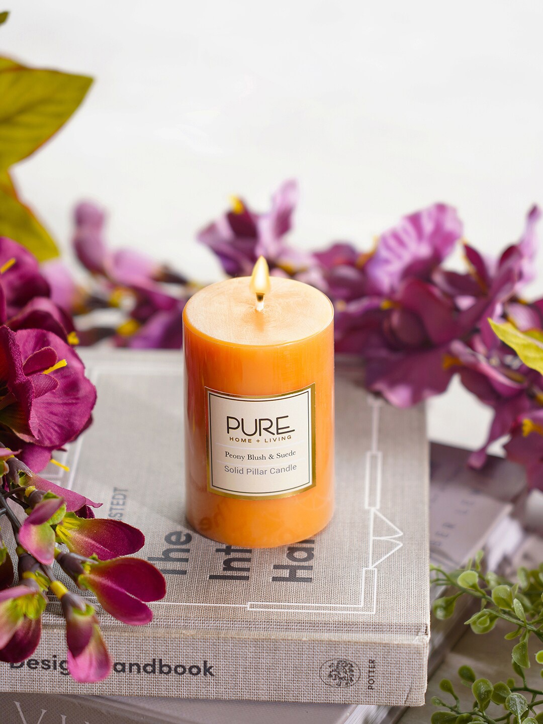 

Pure Home and Living Set of 2 Yellow Solid Serene Pillar Candle